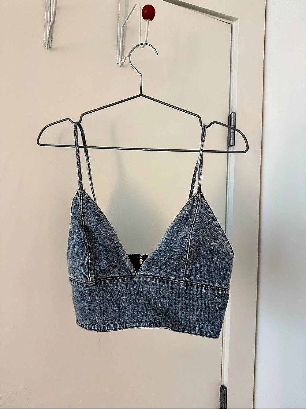Alice + Olivia Jeans Denim Crop Top Blue Small
